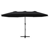 NNEVL Outdoor Parasol with Aluminium Pole 460x270 cm Black