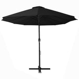 NNEVL Outdoor Parasol with Aluminium Pole 460x270 cm Black