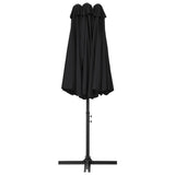 NNEVL Outdoor Parasol with Aluminium Pole 460x270 cm Black