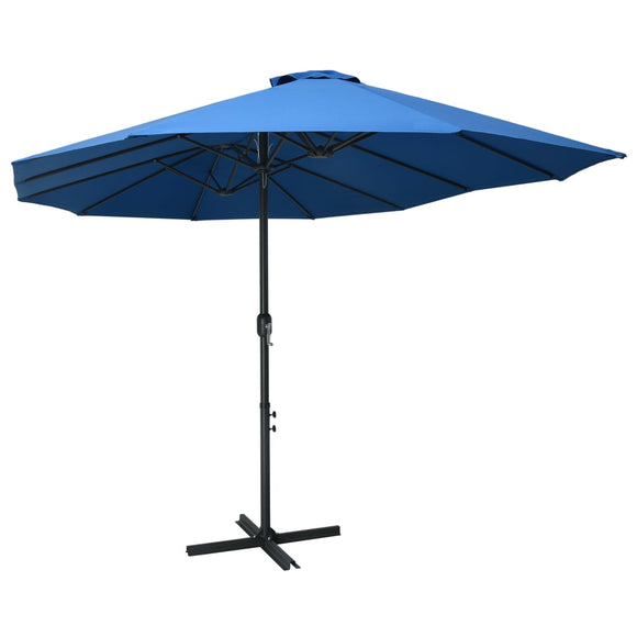 NNEVL Outdoor Parasol with Aluminium Pole 460x270 cm Blue