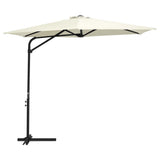 NNEVL Outdoor Parasol with Steel Pole 300 cm Sand White
