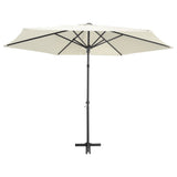 NNEVL Outdoor Parasol with Steel Pole 300 cm Sand White
