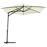 NNEVL Outdoor Parasol with Steel Pole 300 cm Sand White