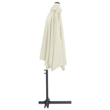 NNEVL Outdoor Parasol with Steel Pole 300 cm Sand White