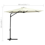 NNEVL Outdoor Parasol with Steel Pole 300 cm Sand White