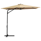 NNEVL Outdoor Parasol with Steel Pole 300 cm Taupe