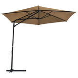 NNEVL Outdoor Parasol with Steel Pole 300 cm Taupe