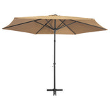 NNEVL Outdoor Parasol with Steel Pole 300 cm Taupe