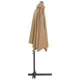 NNEVL Outdoor Parasol with Steel Pole 300 cm Taupe