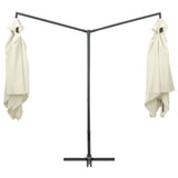 NNEVL Double Parasol with Steel Pole 250x250 cm Sand White