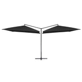 NNEVL Double Parasol with Steel Pole 250x250 cm Black