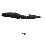 NNEVL Double Parasol with Steel Pole 250x250 cm Black
