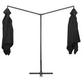 NNEVL Double Parasol with Steel Pole 250x250 cm Black