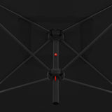 NNEVL Double Parasol with Steel Pole 250x250 cm Black