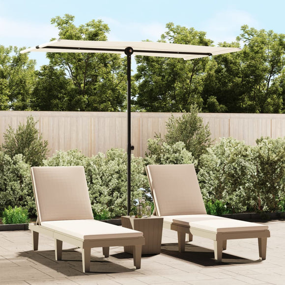 NNEVL Outdoor Parasol with Aluminium Pole 180x110 cm Sand White