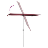 NNEVL Outdoor Parasol with Aluminium Pole 180x110 cm Bordeaux Red