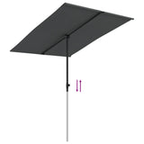 NNEVL Outdoor Parasol with Aluminium Pole 2x1.5 m Anthracite