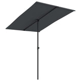 NNEVL Outdoor Parasol with Aluminium Pole 2x1.5 m Black