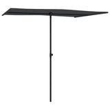 NNEVL Outdoor Parasol with Aluminium Pole 2x1.5 m Black