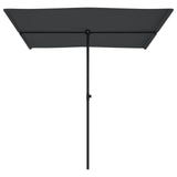 NNEVL Outdoor Parasol with Aluminium Pole 2x1.5 m Black