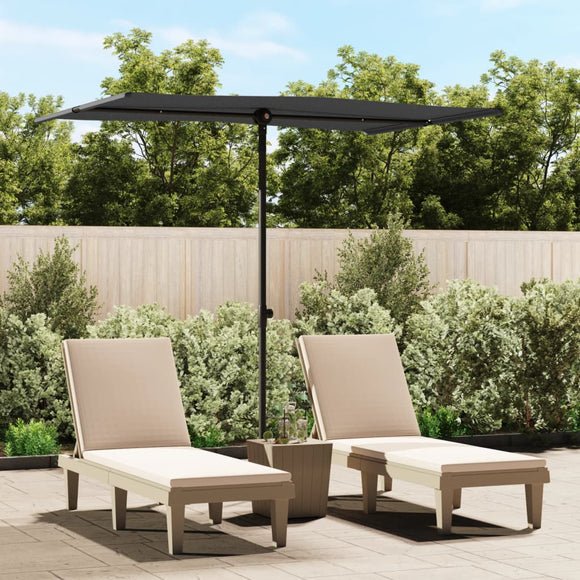 NNEVL Outdoor Parasol with Aluminium Pole 2x1.5 m Black