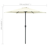NNEVL Outdoor Parasol with Aluminium Pole 270x246 cm Sand White