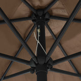 NNEVL Outdoor Parasol with Aluminium Pole 270x246 cm Taupe