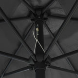 NNEVL Parasol with LED Lights and Aluminium Pole 270 cm Anthracite