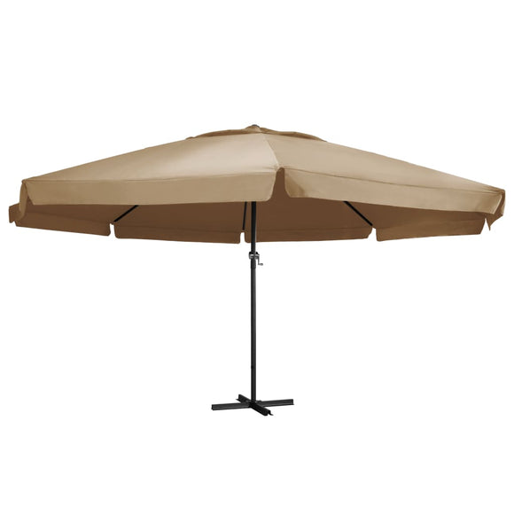NNEVL Outdoor Parasol with Aluminium Pole 600 cm Taupe