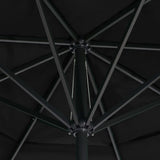 NNEVL Outdoor Parasol with Aluminium Pole 600 cm Black