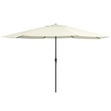 NNEVL Outdoor Parasol with Metal Pole 400 cm Sand White
