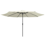 NNEVL Outdoor Parasol with Metal Pole 400 cm Sand White