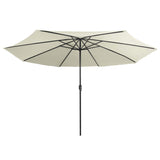 NNEVL Outdoor Parasol with Metal Pole 400 cm Sand White