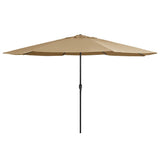 NNEVL Outdoor Parasol with Metal Pole 400 cm Taupe