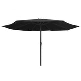 NNEVL Outdoor Parasol with Metal Pole 400 cm Black