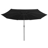 NNEVL Outdoor Parasol with Metal Pole 400 cm Black