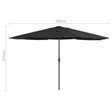 NNEVL Outdoor Parasol with Metal Pole 400 cm Black