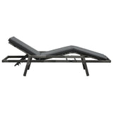 NNEVL Sun Lounger with Cushion Poly Rattan Grey