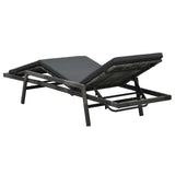 NNEVL Sun Lounger with Cushion Poly Rattan Grey