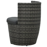 NNEVL 3 Piece Bistro Set with Cushions Poly Rattan Grey