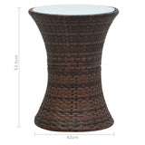 NNEVL Garden Side Table Drum Shape Brown Poly Rattan