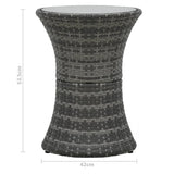 NNEVL Garden Side Table Drum Shape Grey Poly Rattan