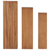 NNEVL 3 Piece Plant Stand Set Solid Teak Wood