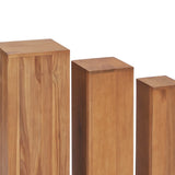 NNEVL 3 Piece Plant Stand Set Solid Teak Wood