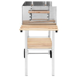NNEVL XXL Trolley Charcoal BBQ Grill Stainless Steel with 2 Shelves