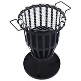 NNEVL Garden Fire Pit Basket with BBQ Grill Steel 47.5 cm