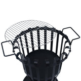NNEVL Garden Fire Pit Basket with BBQ Grill Steel 47.5 cm