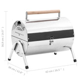 NNEVL Portable Tabletop Charcoal BBQ Grill Stainless Steel Double Grids
