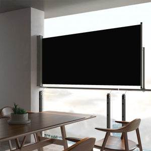 NNEVL Patio Retractable Side Awning 60x300 cm Black