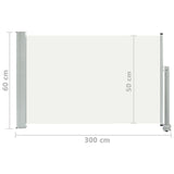 NNEVL Patio Retractable Side Awning 60x300 cm Cream
